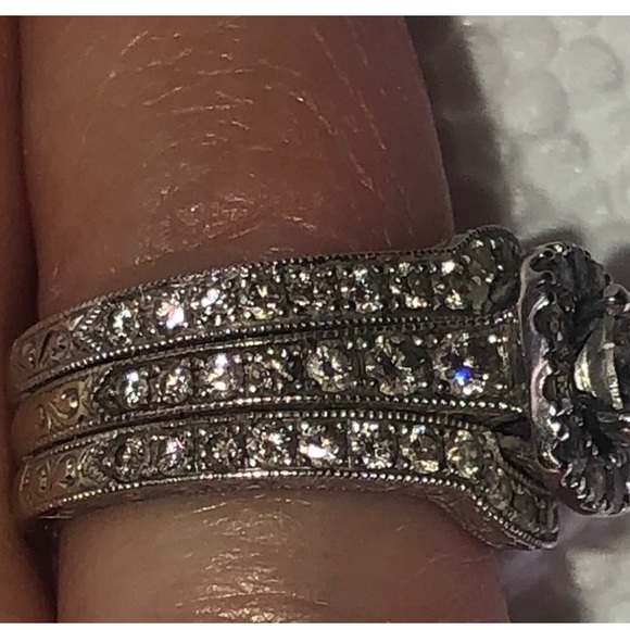 Neil Lane engagement ring, wedding band, and anniversary band. - Picture 4 of 15